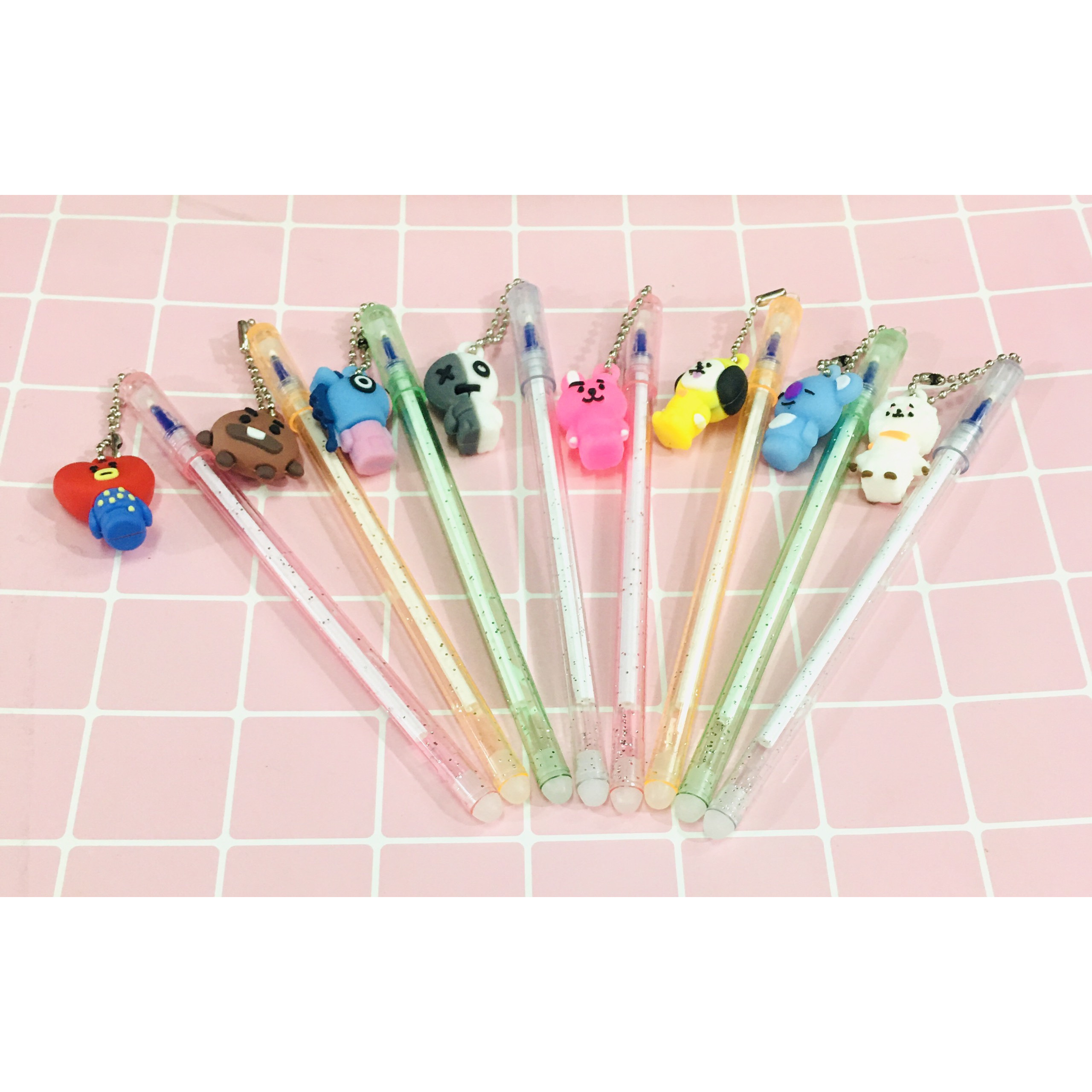 Set 5 Bút bi nước BTS BT21 ma thuật viết xong xóa được