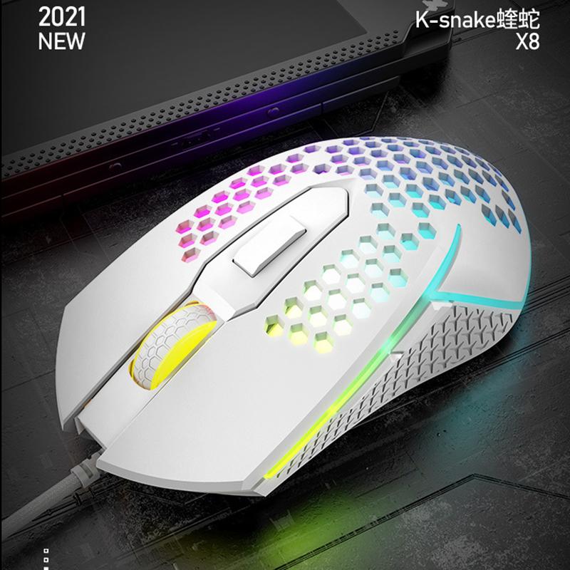 Viper X8 Có Dây Thiết Chuột Chơi Game LOL 3200DPI 6 Độc Lập Nút Game Thủ Mous Nhẹ Thiết Kế Rỗng Cho Máy Tính