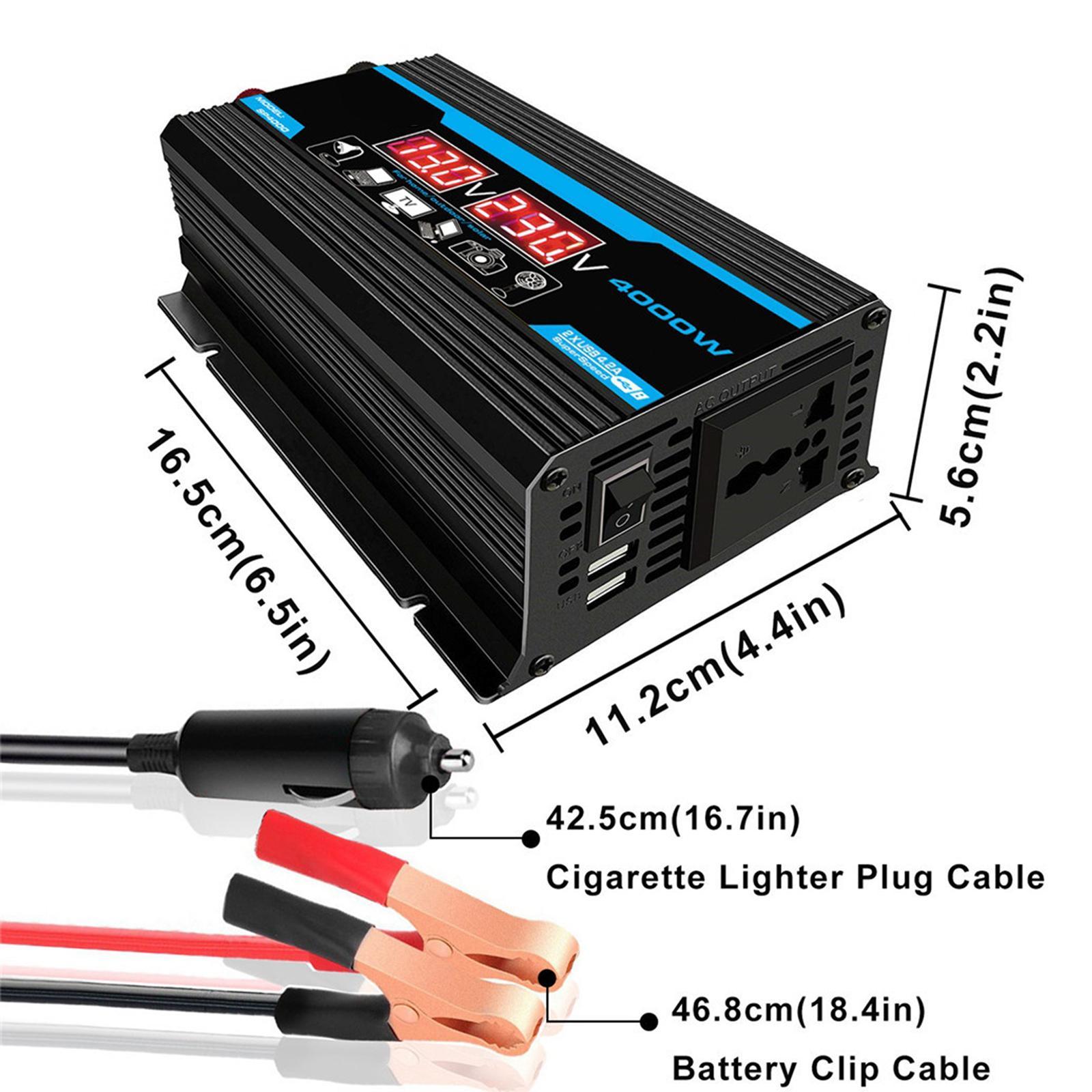 110V/220V Power Inverter and 2 Battery Clip Power Supply