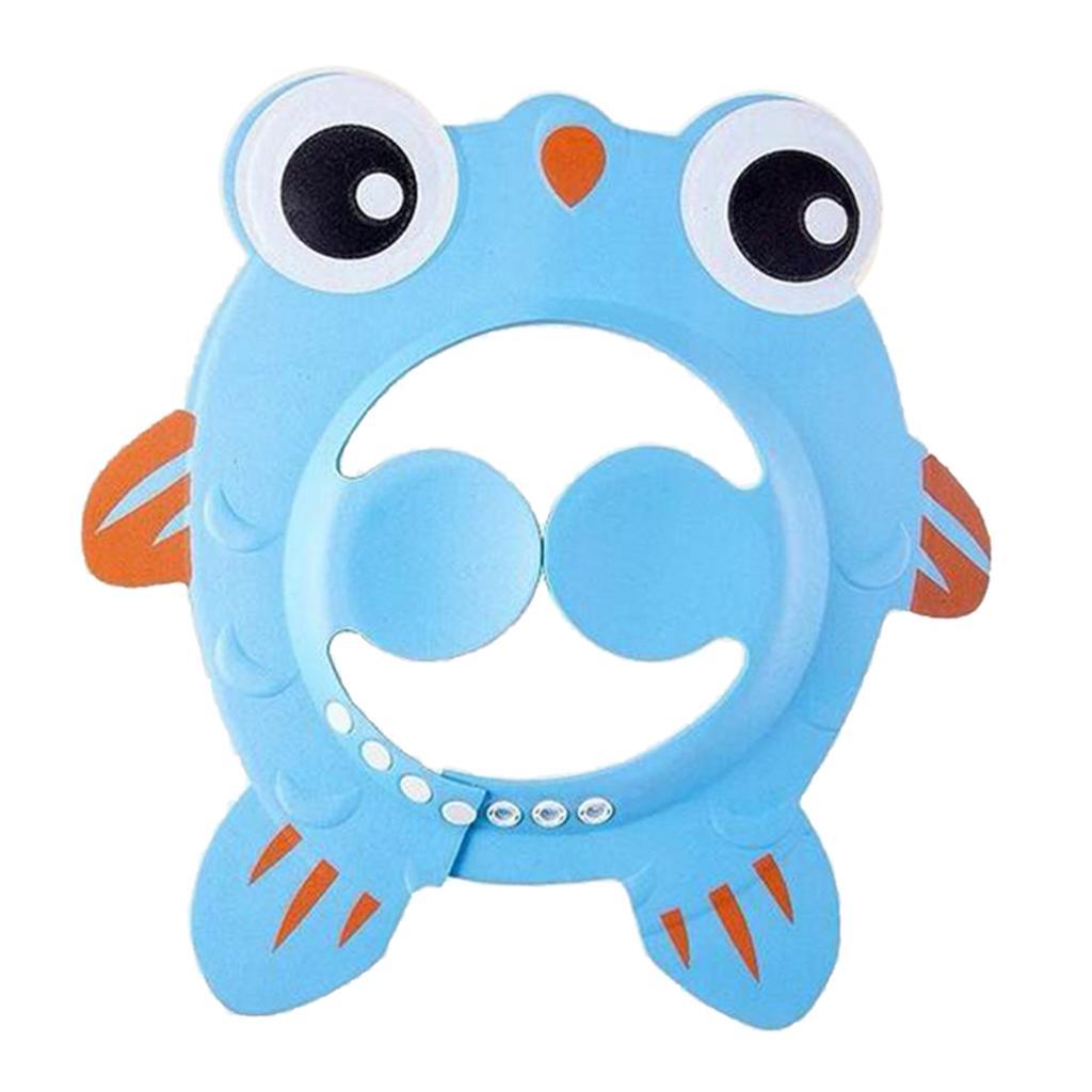 2pcs Adjustable Baby Shower Cap Ear Cover Bath Hat Wash Hair Pink+Blue