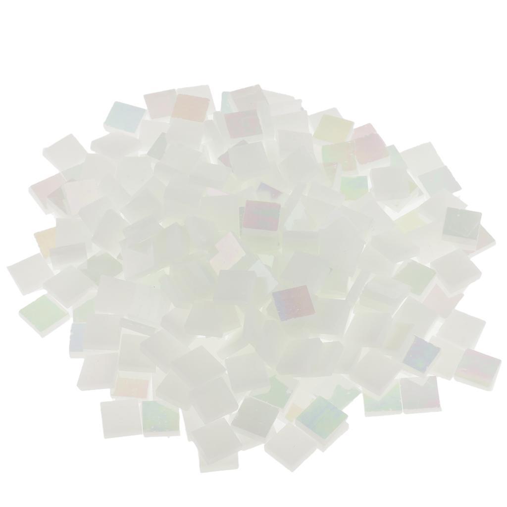 500 Pieces Mosaic Tiles, Glass,1x1cm Square Shapes DIY Crafts Supplies for Plates Picture Frames Flower Pot Handmade Jewelry Home Decor