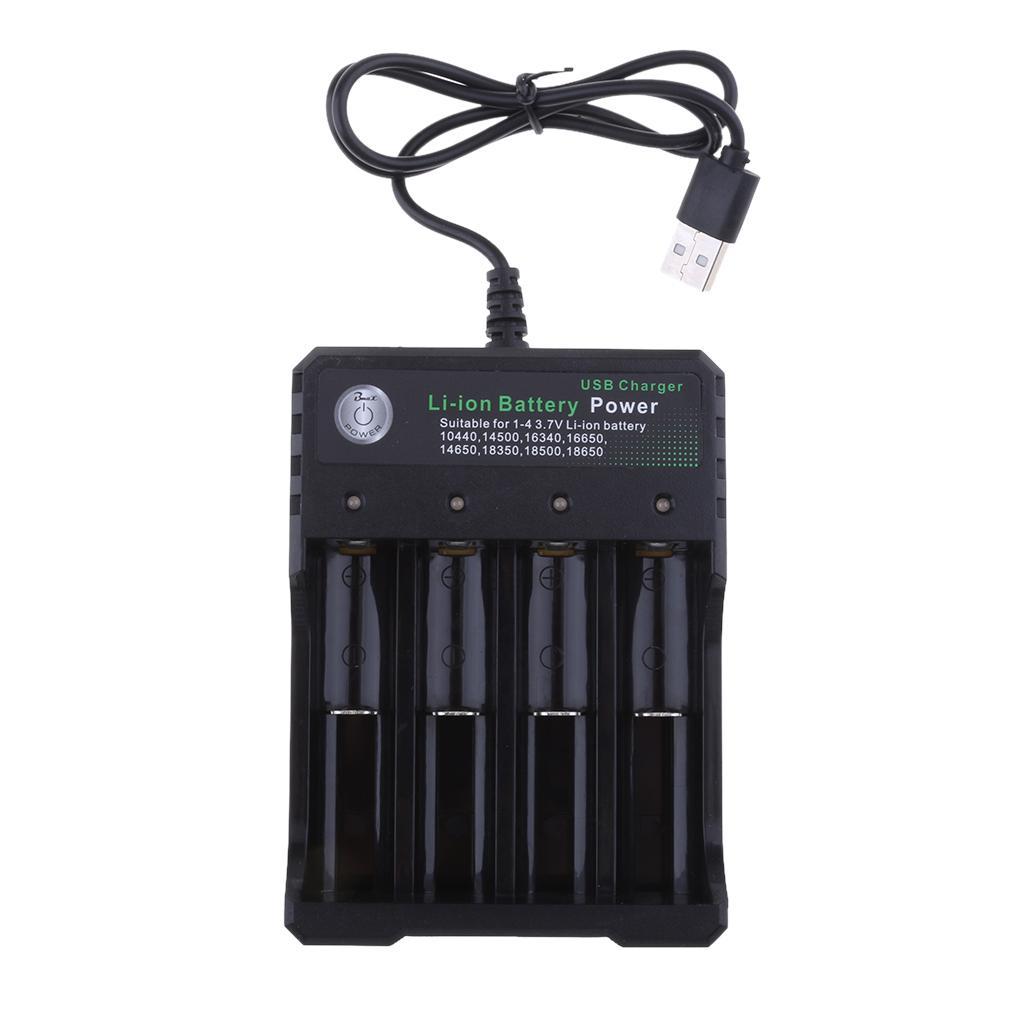 4-Slots Universal Battery Charger for 10440/14500/16340/17500/17650/18650