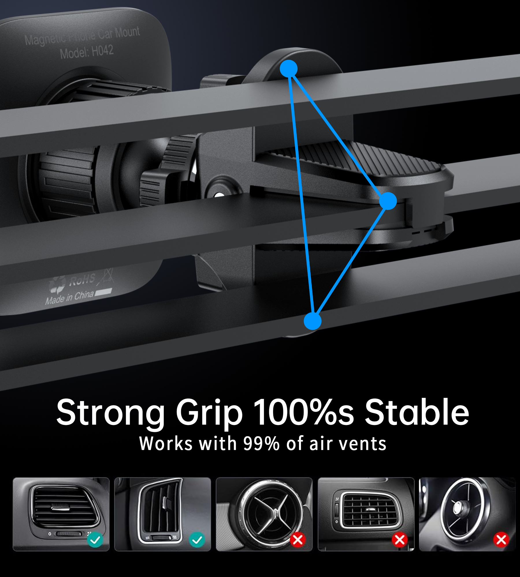Giá đỡ Choetech H042 điện thoại Mag-netic kẹp khe gió trên ô tô (Hàng chính hãng)