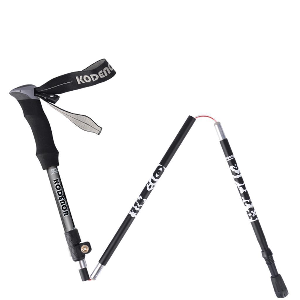 Long Type Adjustable Collapsible Alpenstock Telescopic Hiking Pole with Moisture Absorb EVA Handle for Men and Women