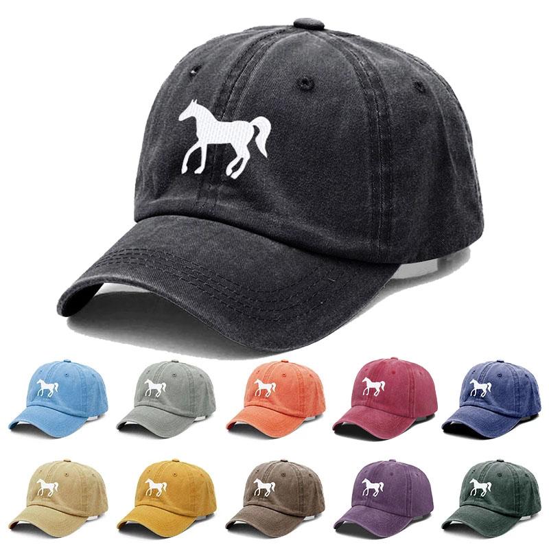 Con ngựa mới thêu cotton bóng chày mũ bóng chày thời trang nữ đàn ông mũ thể thao che mặt snapback mũ phế che phủ mũ ngoài trời thoáng khí Color: Yellow