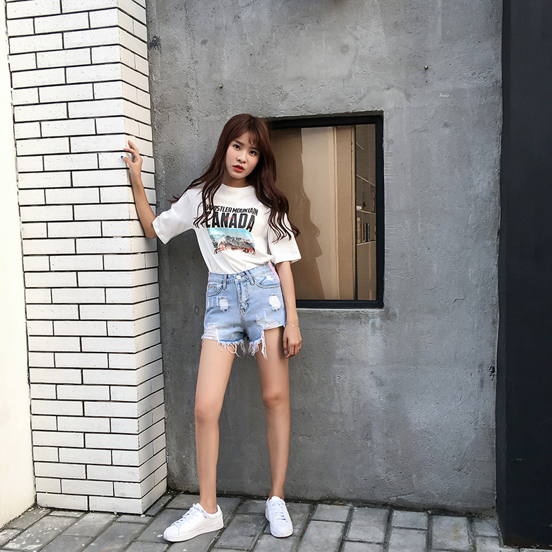 Quần Short Jeans NỮ Xanh Nhạt Phối Viền Ren Hồng Hai Bên Siêu Cute