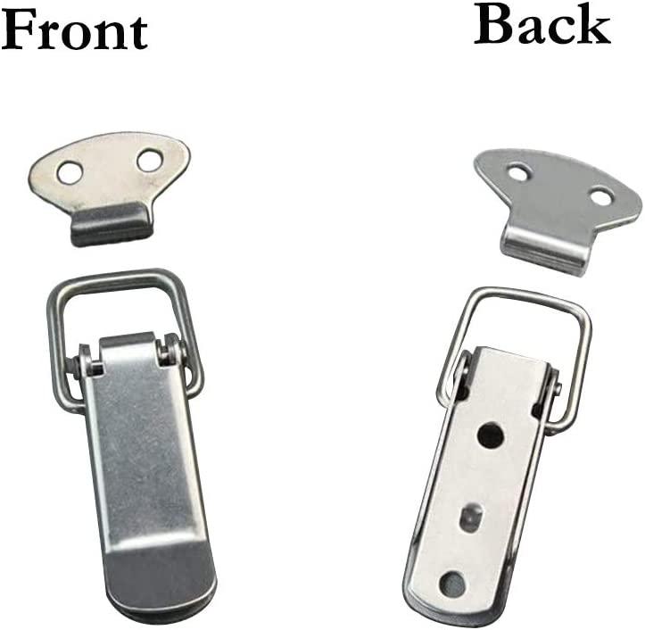 12 cái Chốt mui xe, Chốt đòn bẩy, Chốt lò xo, Chốt lò xo chuyển đổi Chốt lò xo với móc Chốt lò xo bằng thép không gỉ cho tủ, hộp, ngăn kéo, tủ