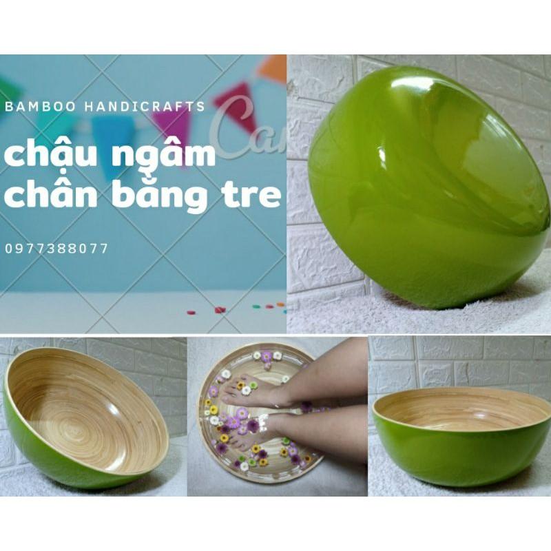 Chậu ngâm chân bằng tre dùng cho spa,tiệm nail. Rộng 30cm sâu 12cm.