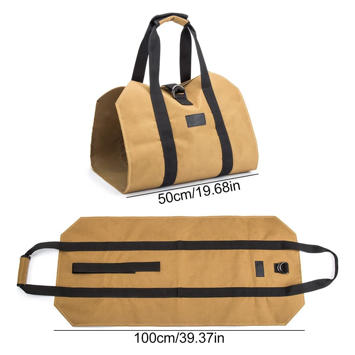 Túi đăng ký lò sưởi Canvas, công suất lớn túi túi vận chuyển túi vải bằng vải có khả năng chịu nước sưởi ấm túi vải gập túi cho ống khói vườn nội thất