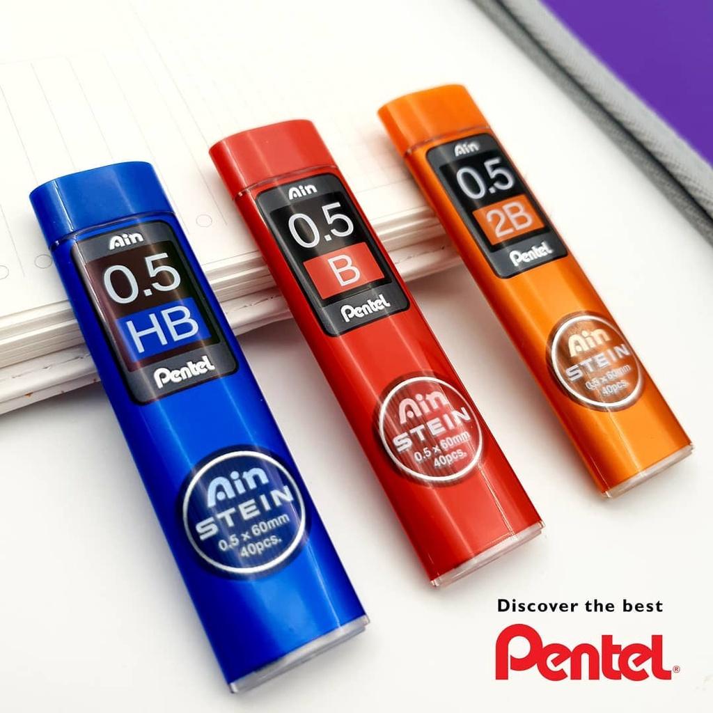 Ruột Chì Kim Pentel Ain Stein 2B Ngòi 0.3/0.5/0.7/0.9mm | Cấu Trúc Tổ Ong Siêu Cứng | Nét Viết Trơn Mượt