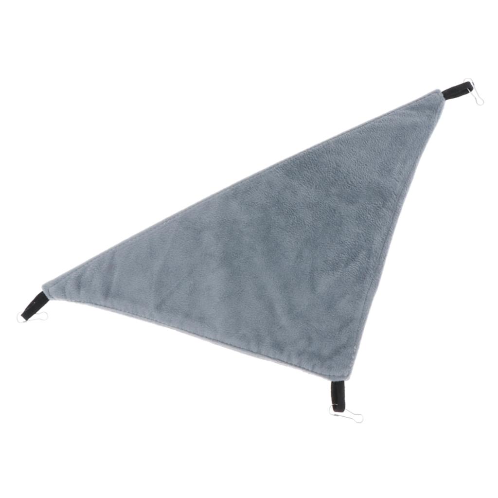 Triangular Hamster Bird Ferret Rabbit Squirrel Hammock Hanging Bed Gray
