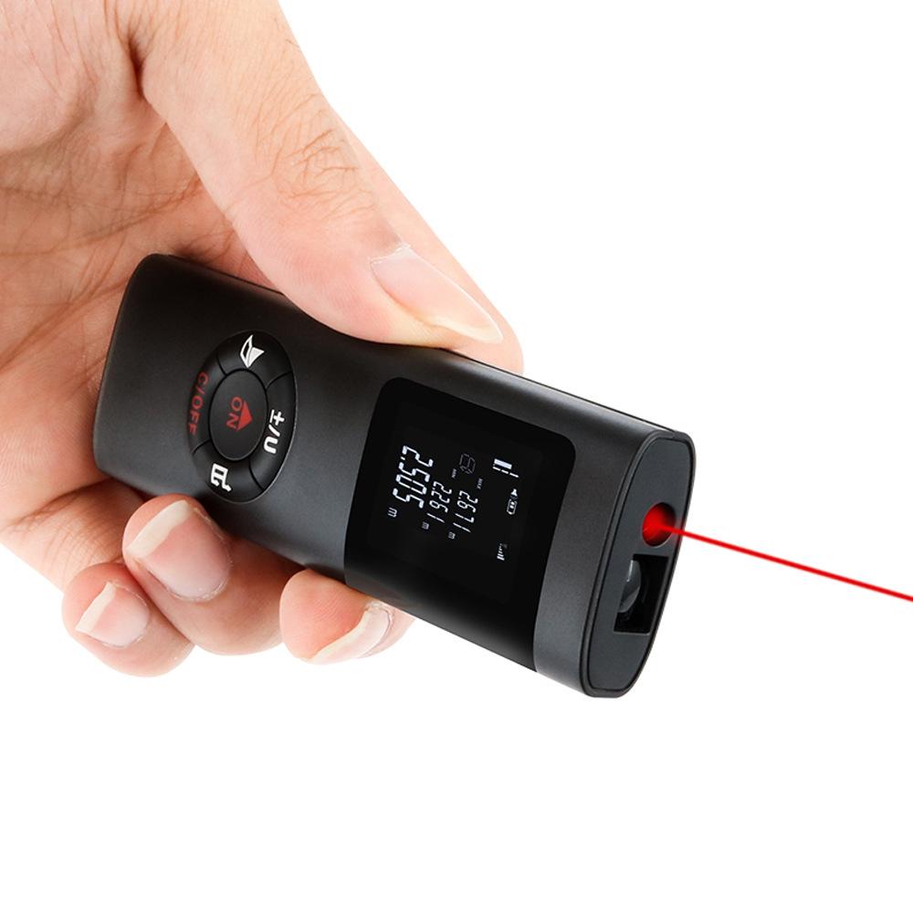 Ranger laser, thiết bị đo khoảng cách kỹ thuật số laser sạc 30m USB, dao khoảng cách di động với đèn nền LCD, phạm vi đo 0,05-30m, đo độ chính xác ± 2 mm