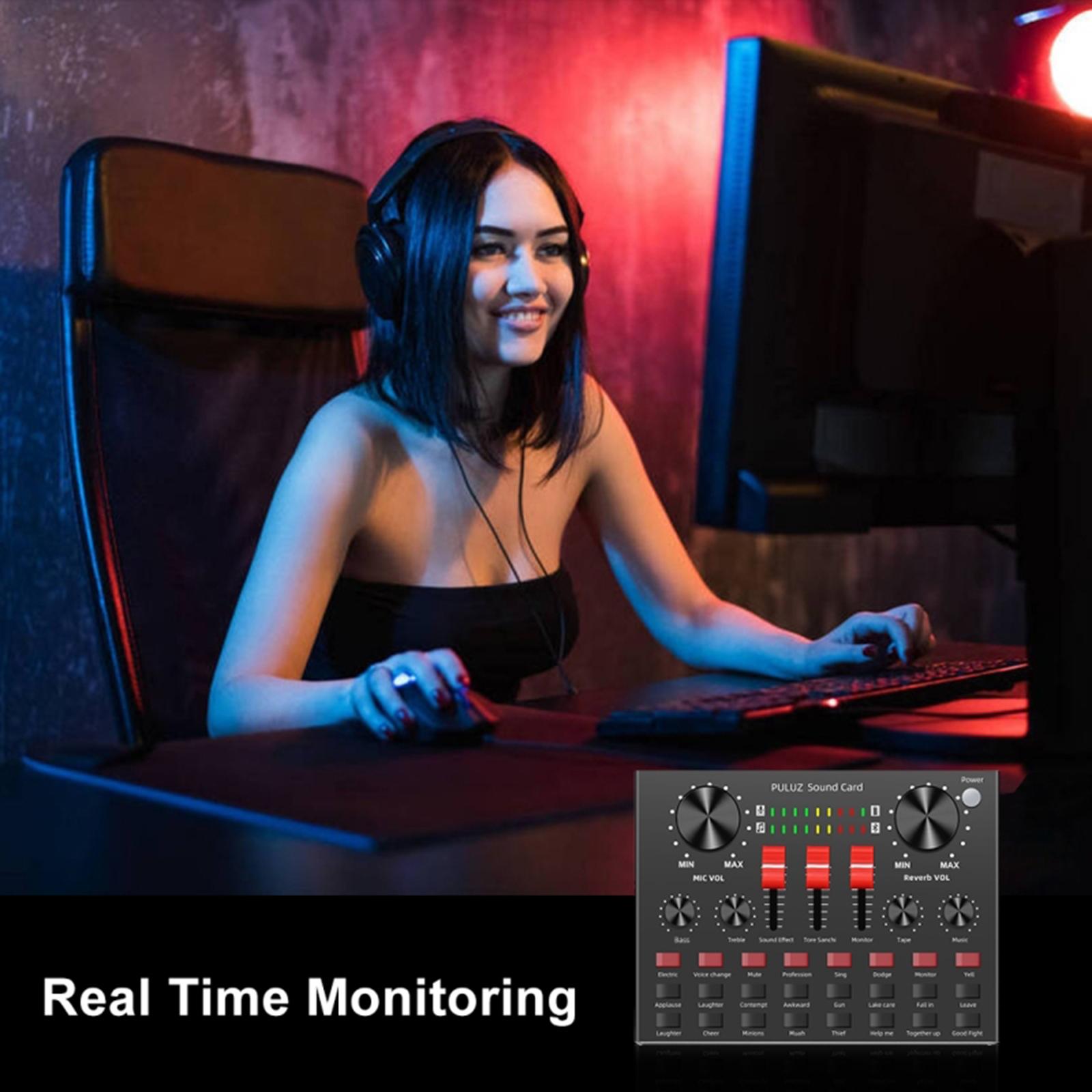 Sound Card Karaoke Singing Recording Sound Mixer for Audio /Broadcast/Live
