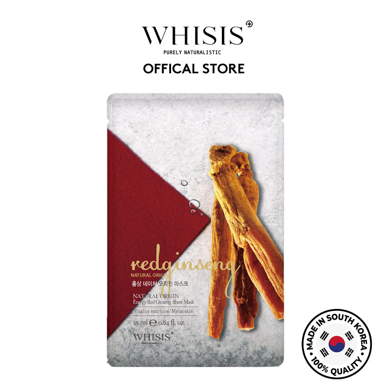 Mặt nạ hồng sâm Whisis Nature Origin Energy Red ginseng Sheet Mask
