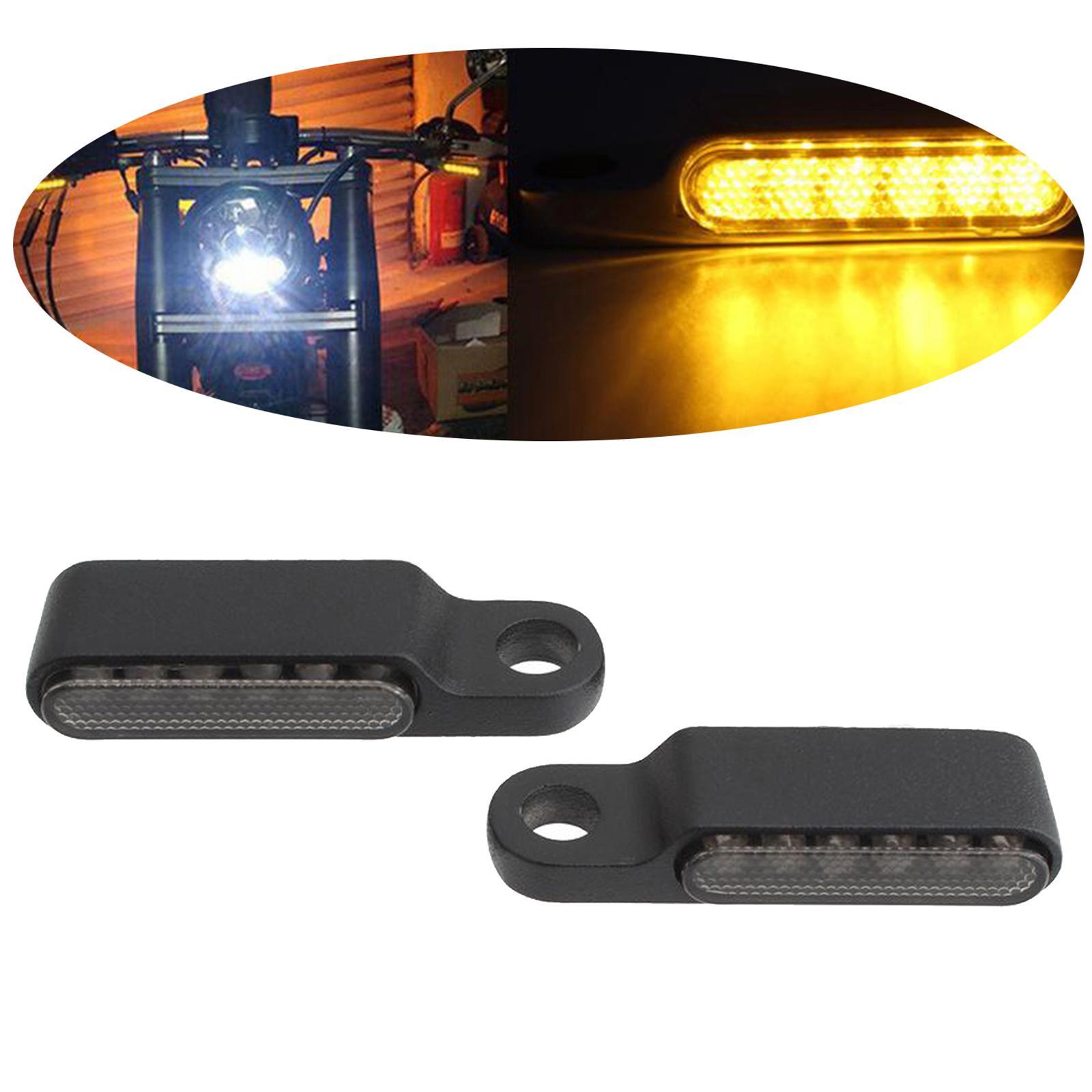2pcs LED  Indicator Blinker DC 12V Amber for Cruiser - black
