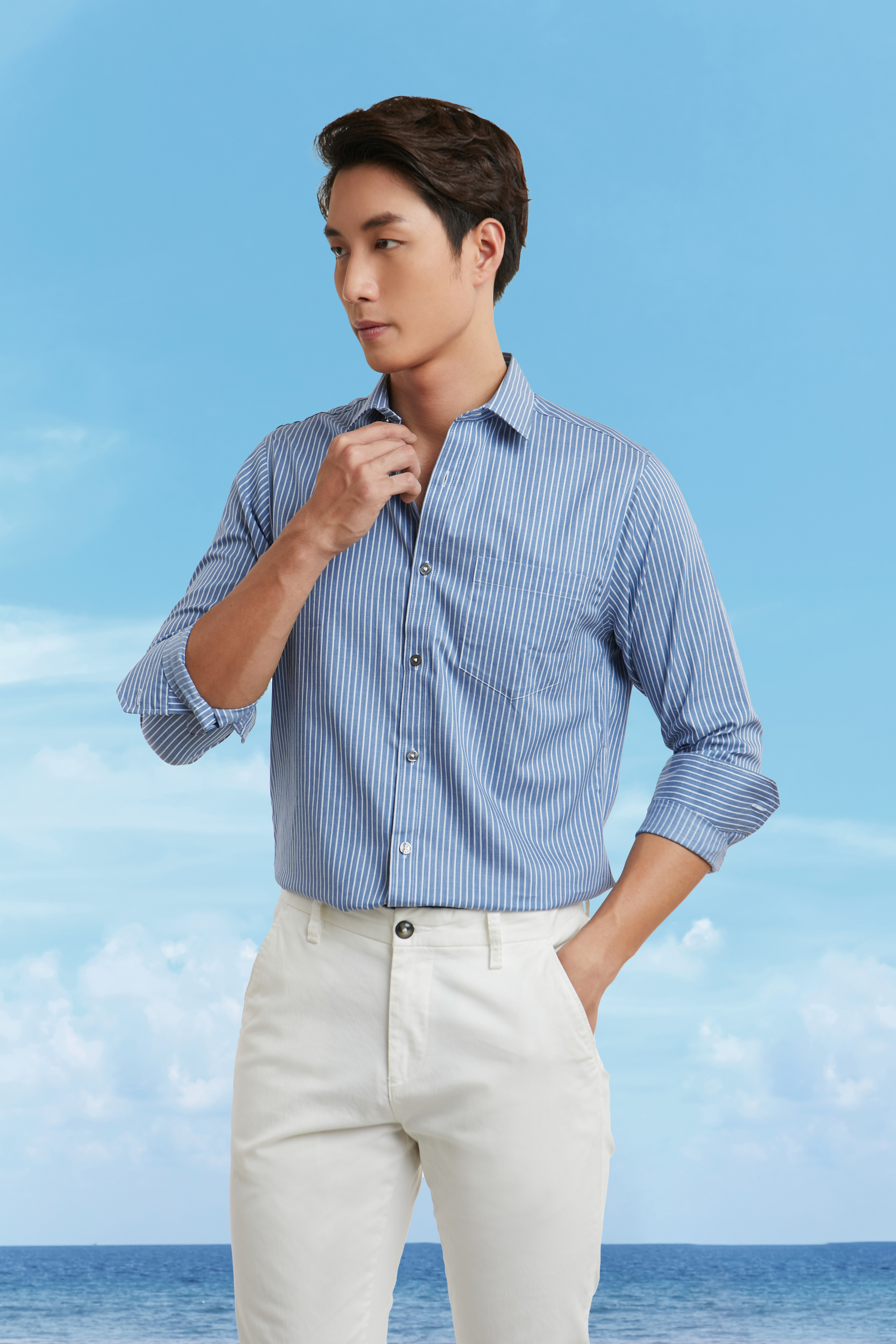 Áo Sơ Mi Sọc Nam Tay Dài N&amp;M Thương Hiệu NINOMAXX 2101084 - S