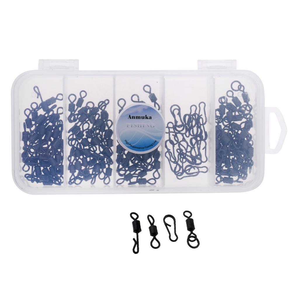 150pc Fishing Swivel Snap Connector Quick Change Swivel Tackle Set