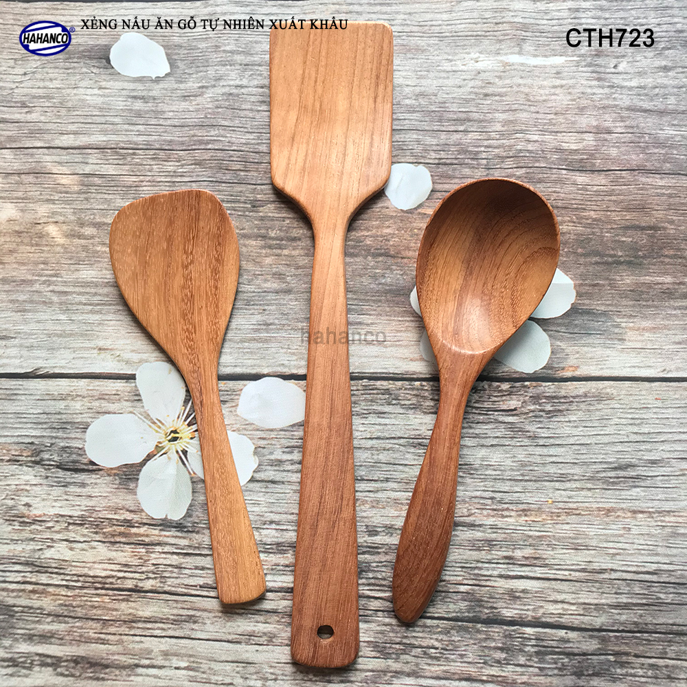 Xẻng nấu ăn bằng gỗ tự nhiên Chiên xào các loai, Chịu nhiệt cao, không tiết chất độc hại khi đun nấu