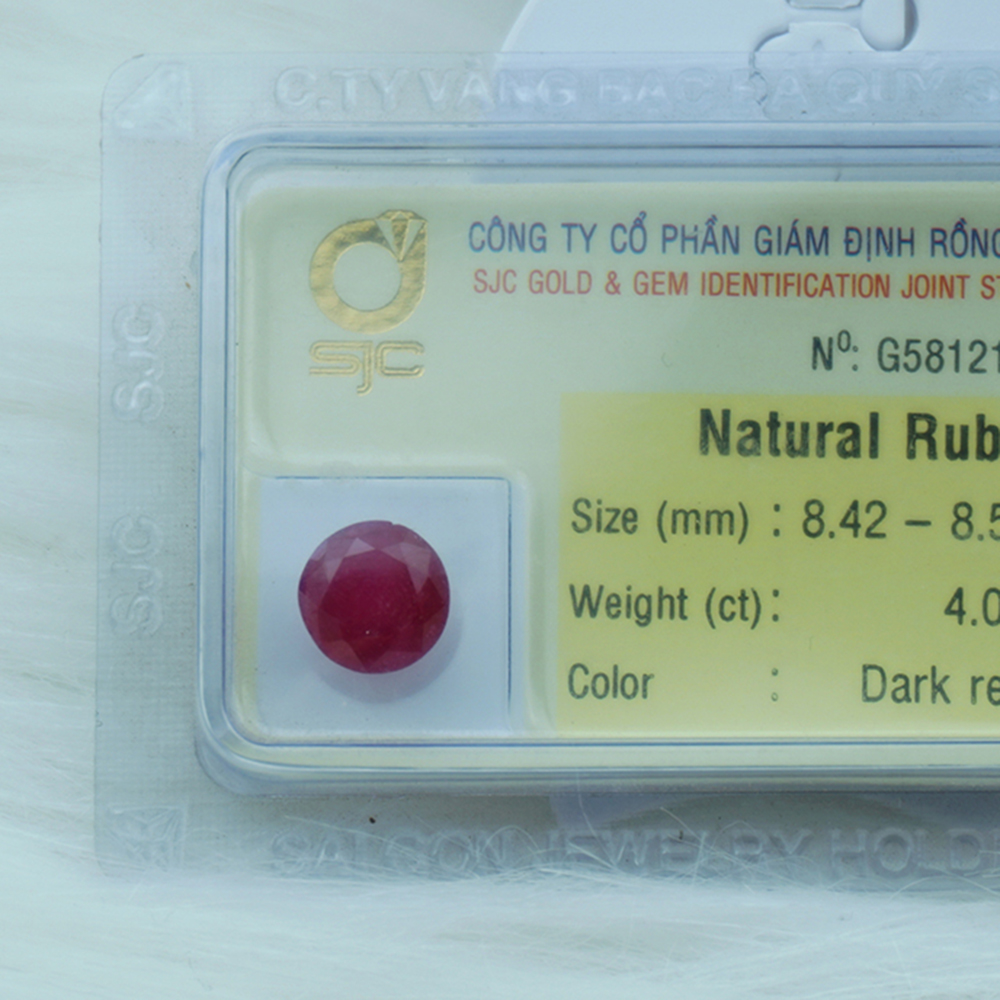 Mặt Đá Quý Ruby Tự Nhiên Kiểm Định  Mài Giác Tròn