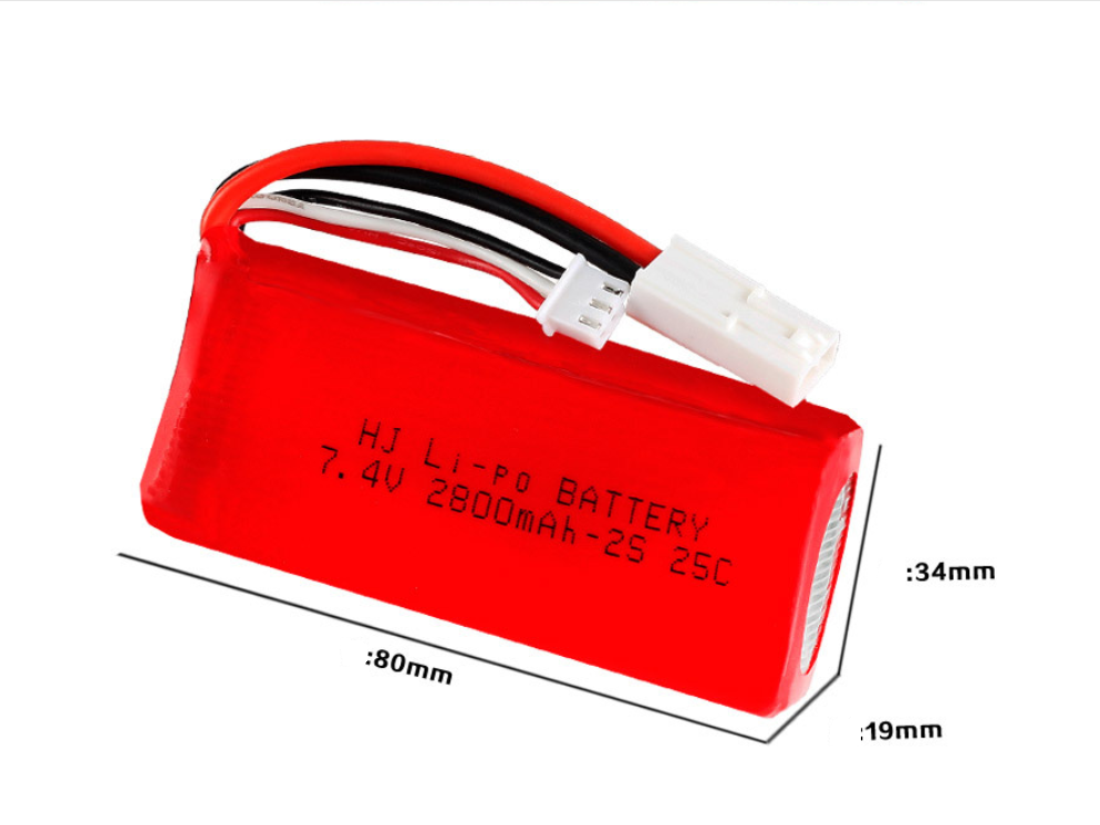 Pin 7.4v 2800mah EL2P Pin sạc đồ chơi điều khiển có mạch bảo vệ xả 25c