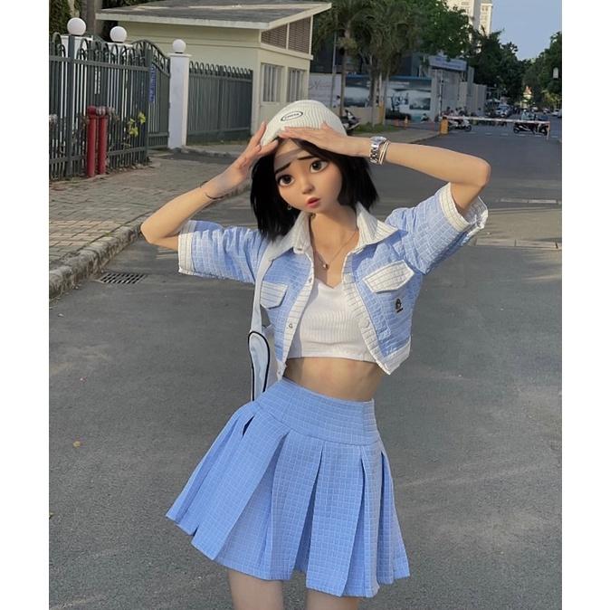 Set áo Croptop và Chân váy BlueEye