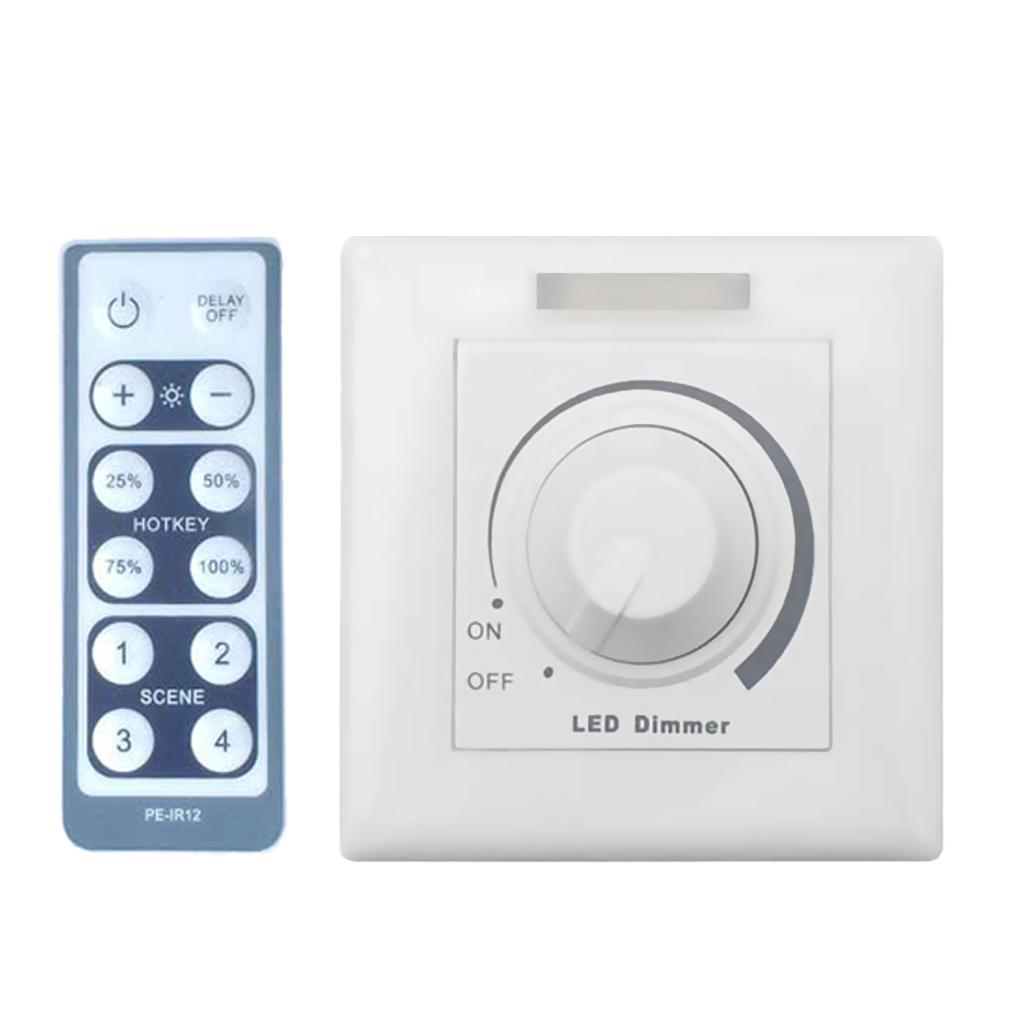 Memory Delay Knob Type Stepless Dimmer Switch - Remote Control-White