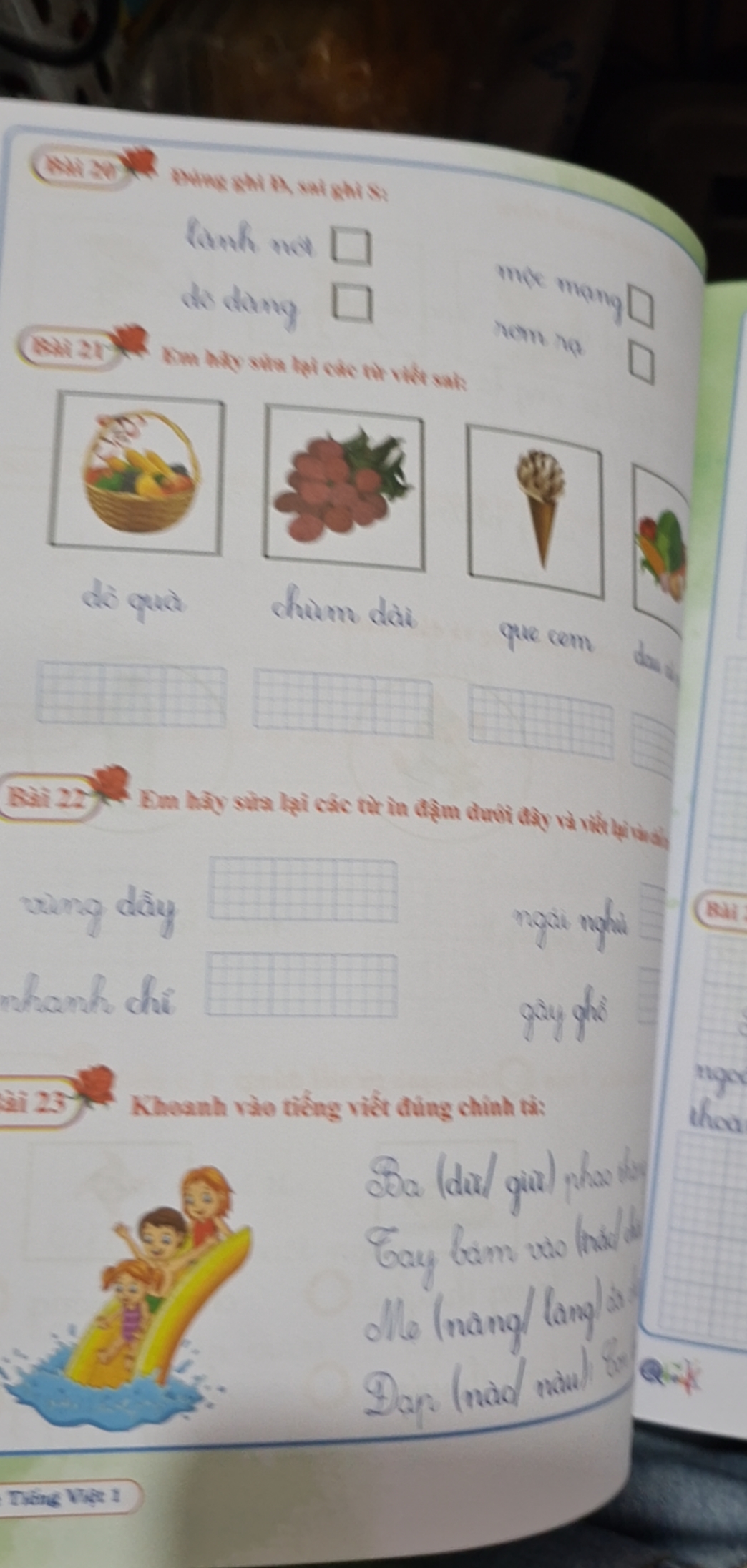 Ôn hè tiếng việt 1,dành cho học sinh lớp 1 lên lớp 2