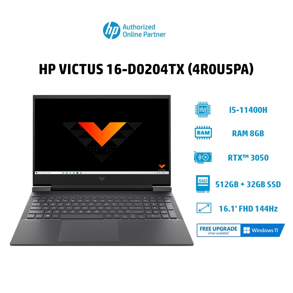 Laptop HP Victus 16-d0204TX (i5-11400H | 8GB | 512GB | 16.1' FHD | W10 Hàng chính hãng