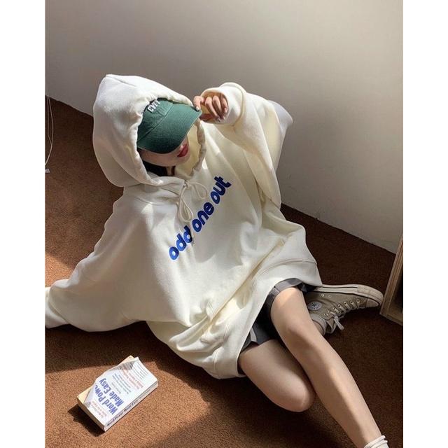 Áo hoodie nữ form rộng dài thu đông unisex Ulzzang 2021
