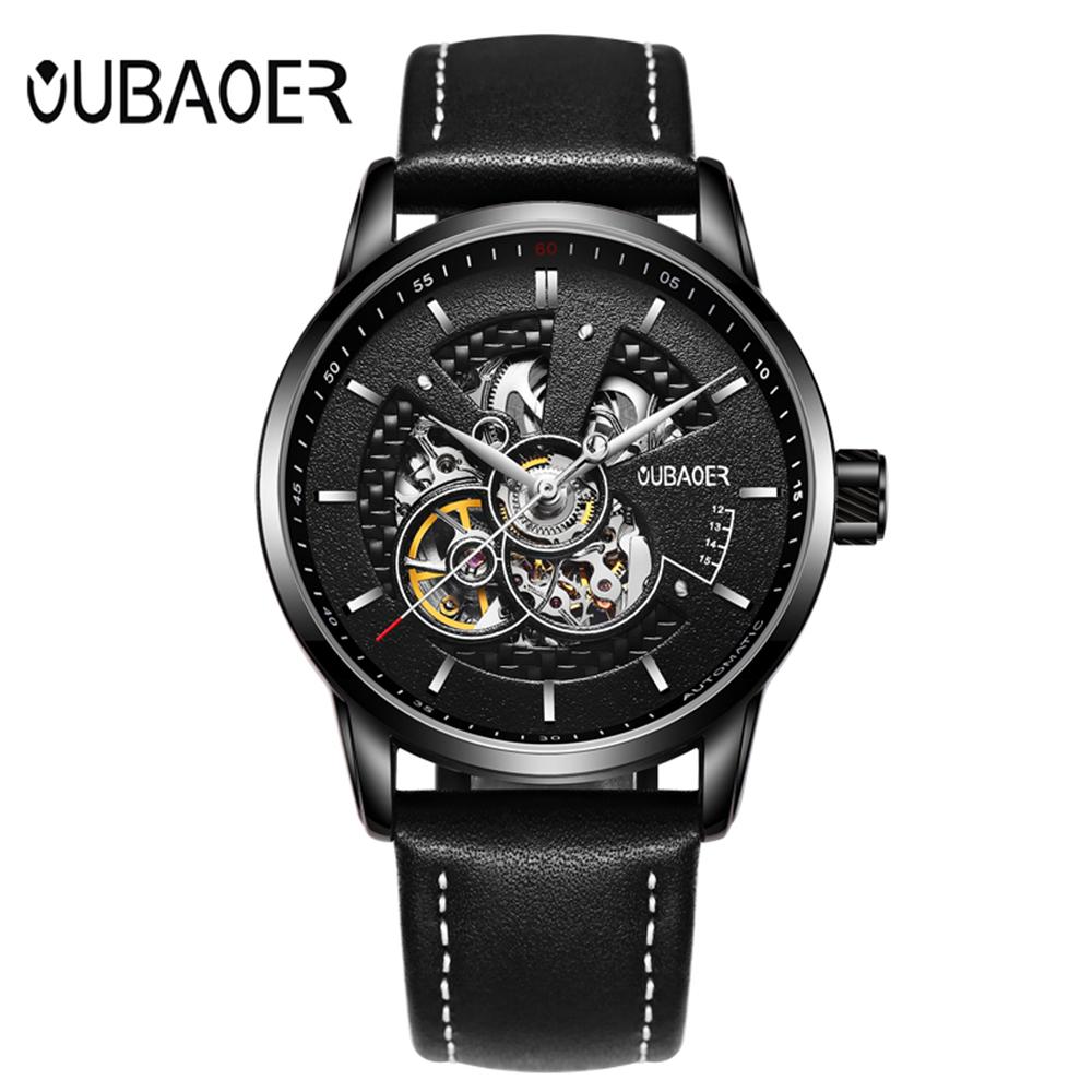 Đồng hồ cơ tự động Thiết kế rỗng Hiển thị thời gian 30M không thấm nước OUBAOER Nam