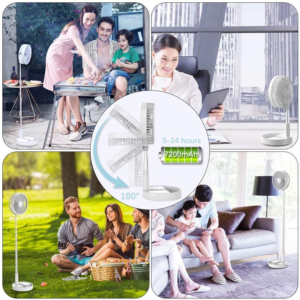 Chiều cao 39 inch 4 tốc độ gió có thể điều chỉnh được quạt máy tính để bàn có thể gập lại quạt ký túc xá USB có thể sạc lại quạt di động / quạt sàn tuần hoàn
