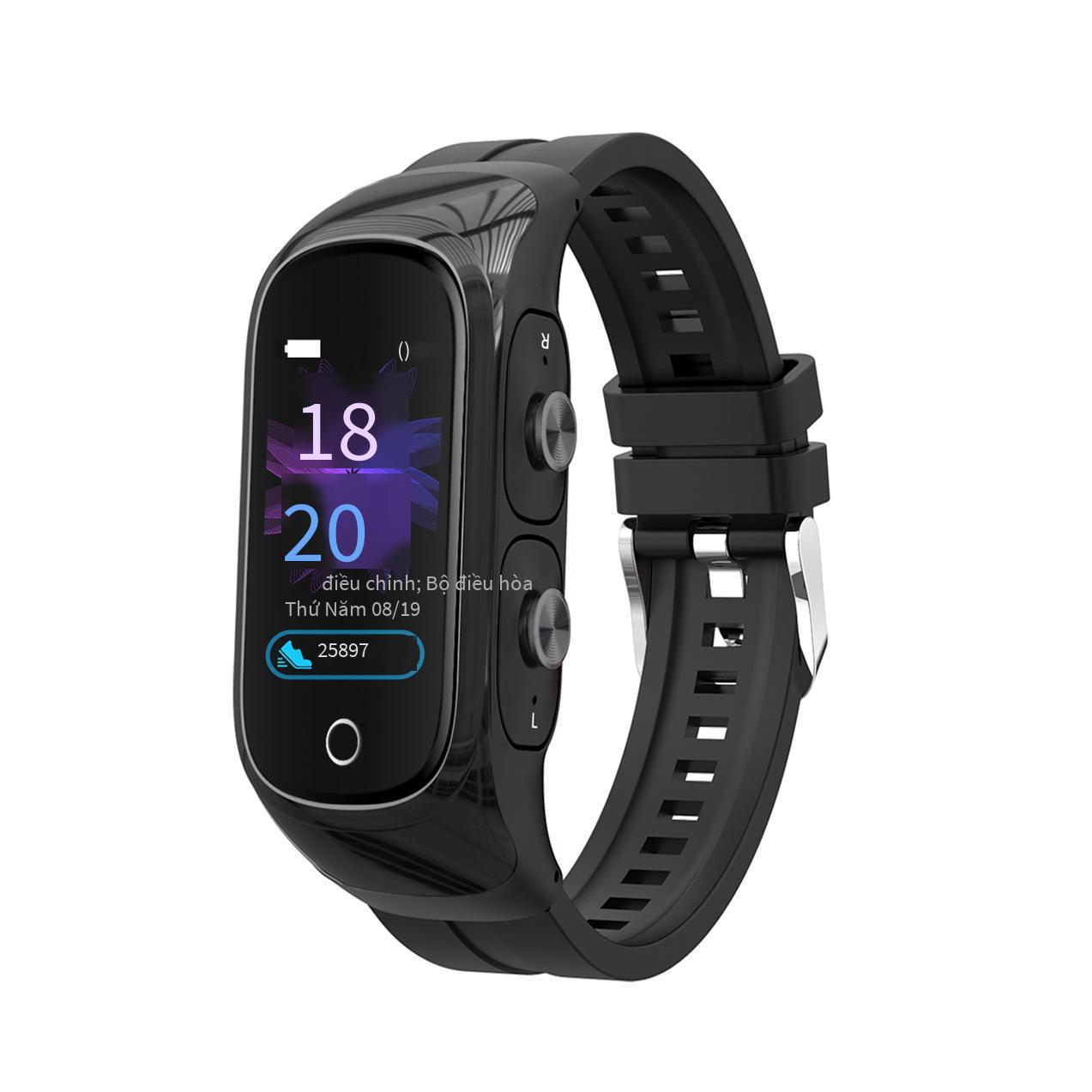 Vòng đeo tay thông minh N8 phong cách mới nhất Tai nghe Bluetooth theo dõi sức khỏe nhịp tim hai trong một Cuộc gọi Bluetooth tai nghe thể thao không dây