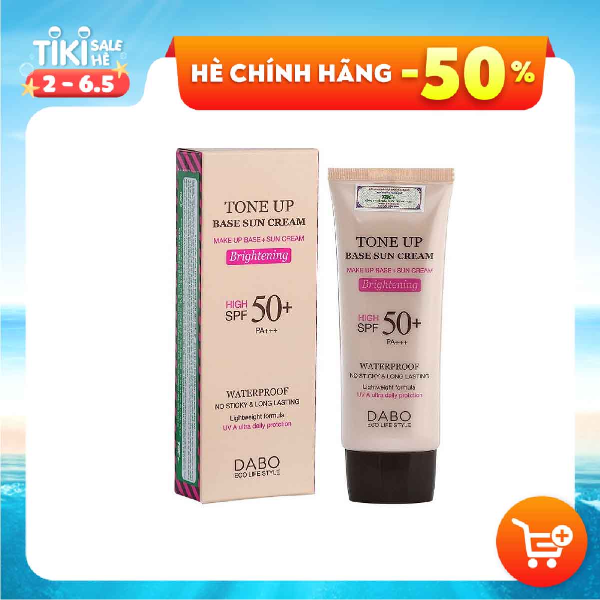 Bộ 2 Kem Chống Nắng Trắng Da DABO Tone Up Base Sun cream Cao Cấp Hàn Quốc ( 70ml)- HÀNG CHÍNH HÃNG