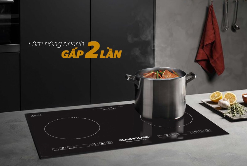 BẾP ĐÔI ĐIỆN TỪ SUNHOUSE SHB9108-S - Hàng Chính Hãng mới 100%
