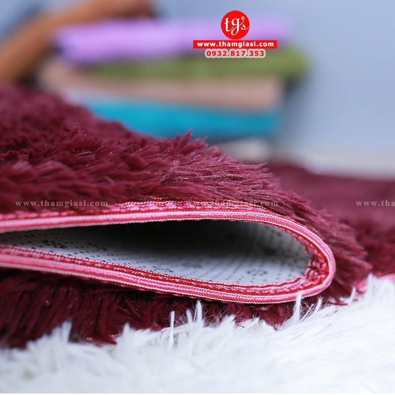Thảm Lông Xù Màu Đỏ Rượu Vang | 100x160cm | Thảm Trang Trí Phòng Khách - Phòng Ngủ - Thảm Trải Sofa - Thảm Dành Cho Bé