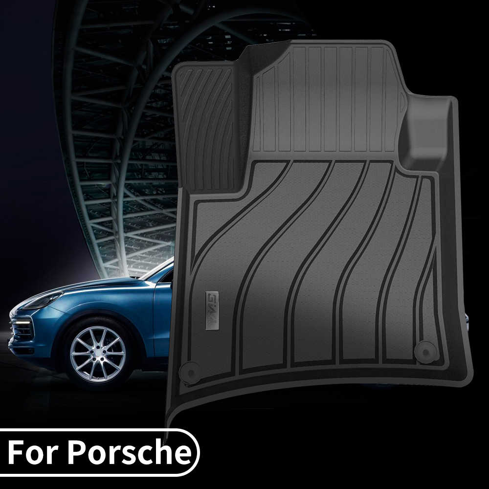 Thảm lót sàn xe ô tô dành cho Porsche 718 2015- đến nay Nhãn hiệu Macsim 3W chất liệu nhựa TPE đúc khuôn cao cấp - màu đen