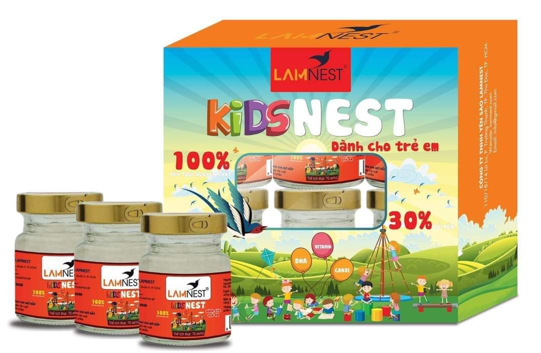 Yến Sào Chưng Sẵn Cho Bé KidNest LamNest tươi nguyên chất 30% yến hũ 70ml bồi bổ sức khỏe - yensaocaocaplamnest