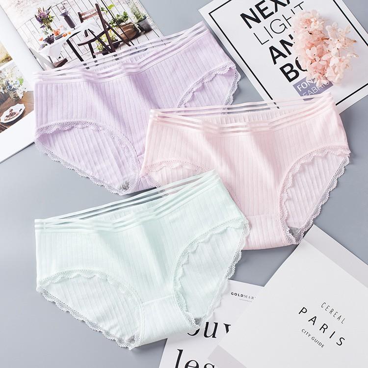 Quần lót phối ren nữ size L, XL, XXL có túi zipper riêng/ Underwear