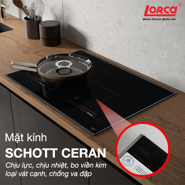 Bếp Từ Đôi LORCA LCI-877 Hàng Chính Hãng Cao Cấp Công Nghệ Smart Inverter An Toàn Tiết Kiệm Điện