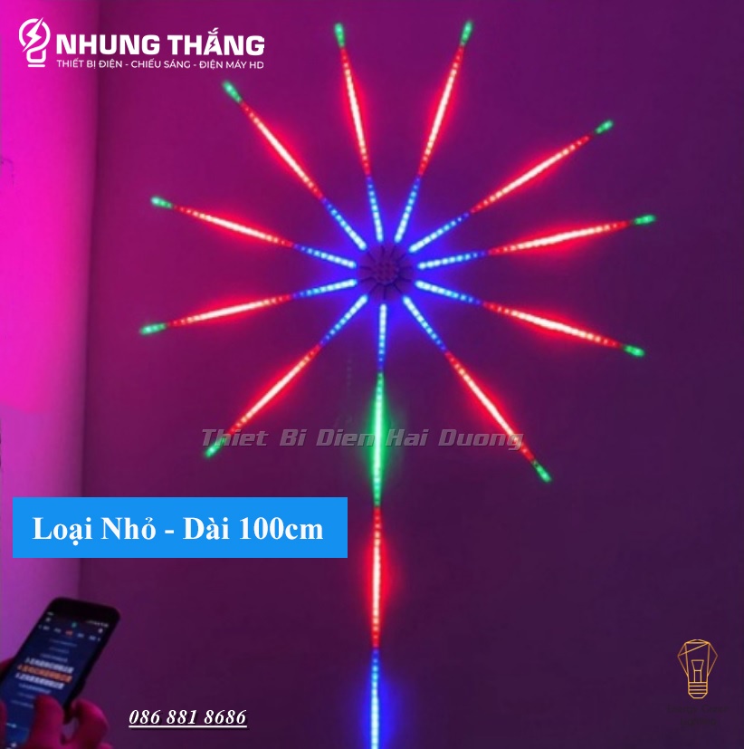 Đèn Led P háo Hoa Trang Trí DL-295 - Cảm Ứng Âm Thanh Nháy Theo Nhạc - Có Khiển Và Điều Chỉnh Qua APP Điện Thoại - Có Video