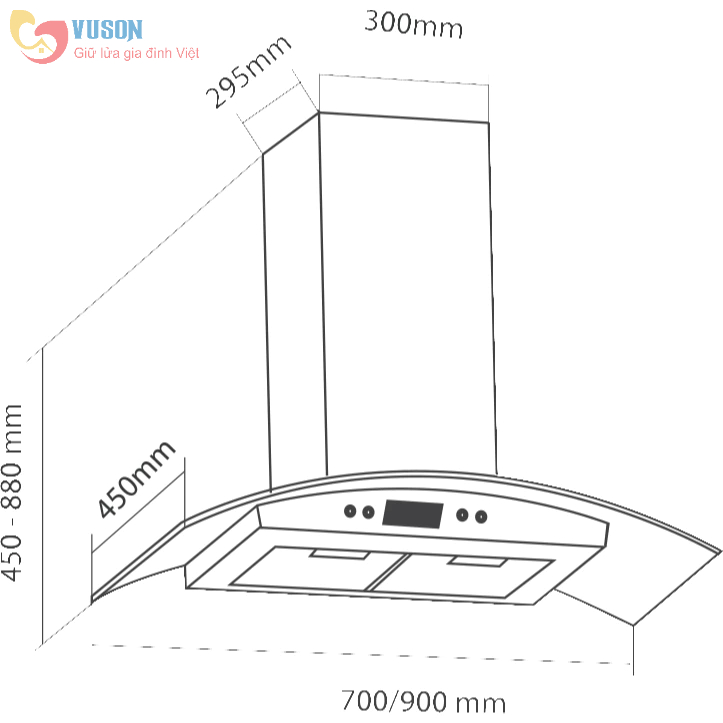 Máy Hút Mùi - Eurosun 90K06 Hàng chính hãng