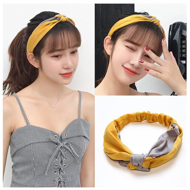 Băng Đô Turban Nữ Thắt Nút Phối Màu Vintage Thời Trang Hàn Quốc Dễ Thương