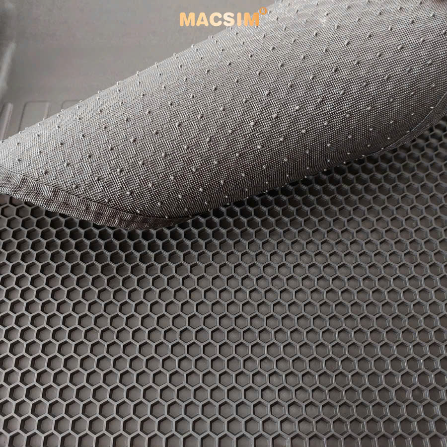 Thảm 2 lớp dạng lưới lục giác Vinfast VF7 (đen) 3 - bề mặt cao su siêu sạch - Macsim