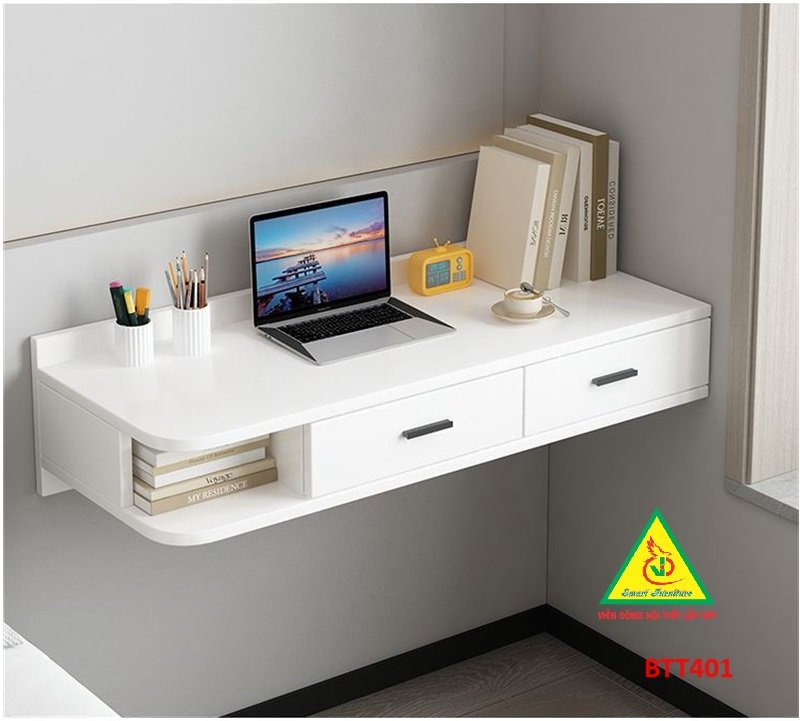 Bàn làm việc, bàn trang điểm treo tường bằng gỗ  BTT401 - Nội thất lắp ráp Viendong Adv