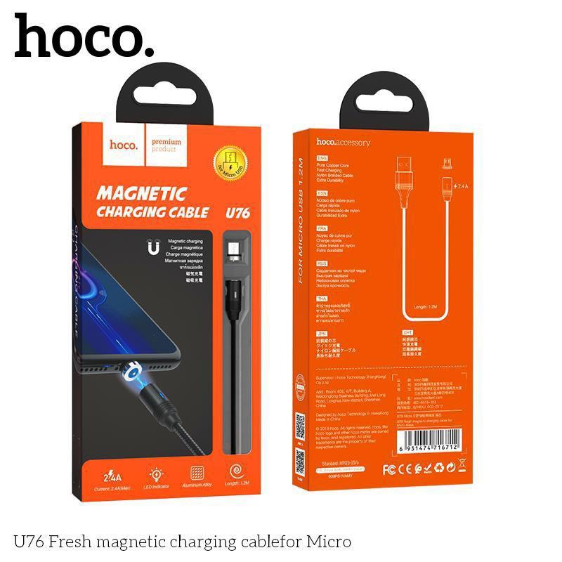 Hoco u76 Cáp sạc nhanh hít nam châm 2.4a