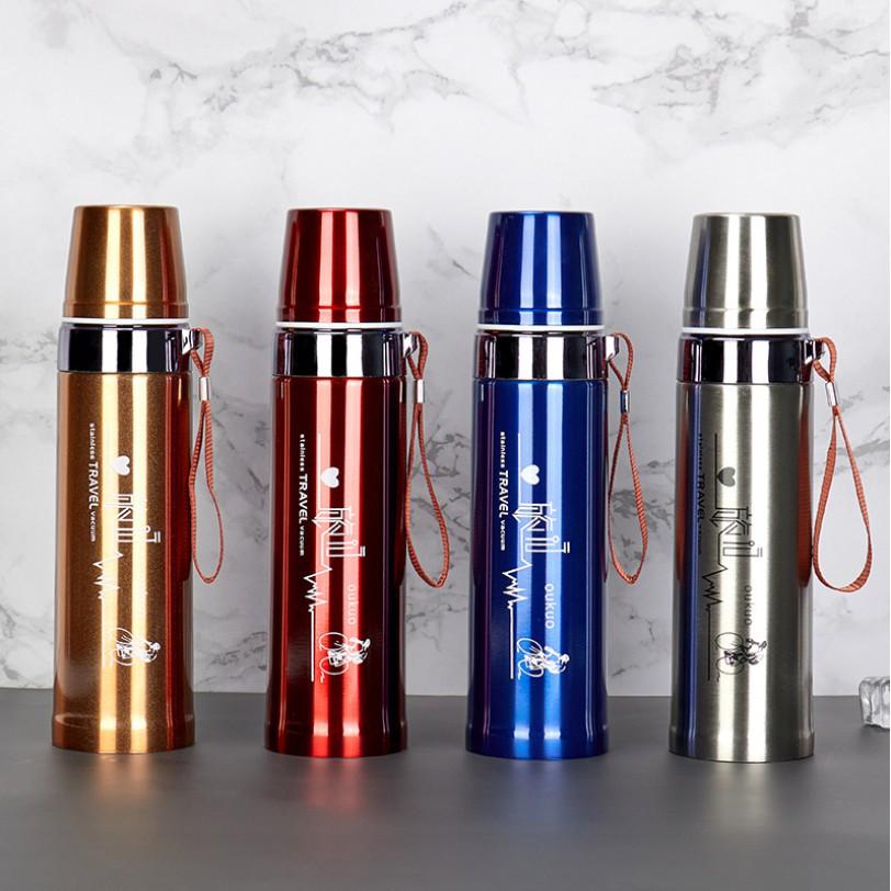 Bình giữ nhiệt inox 800 ml Thông Minh, Inox 304 An Toàn Không Rỉ