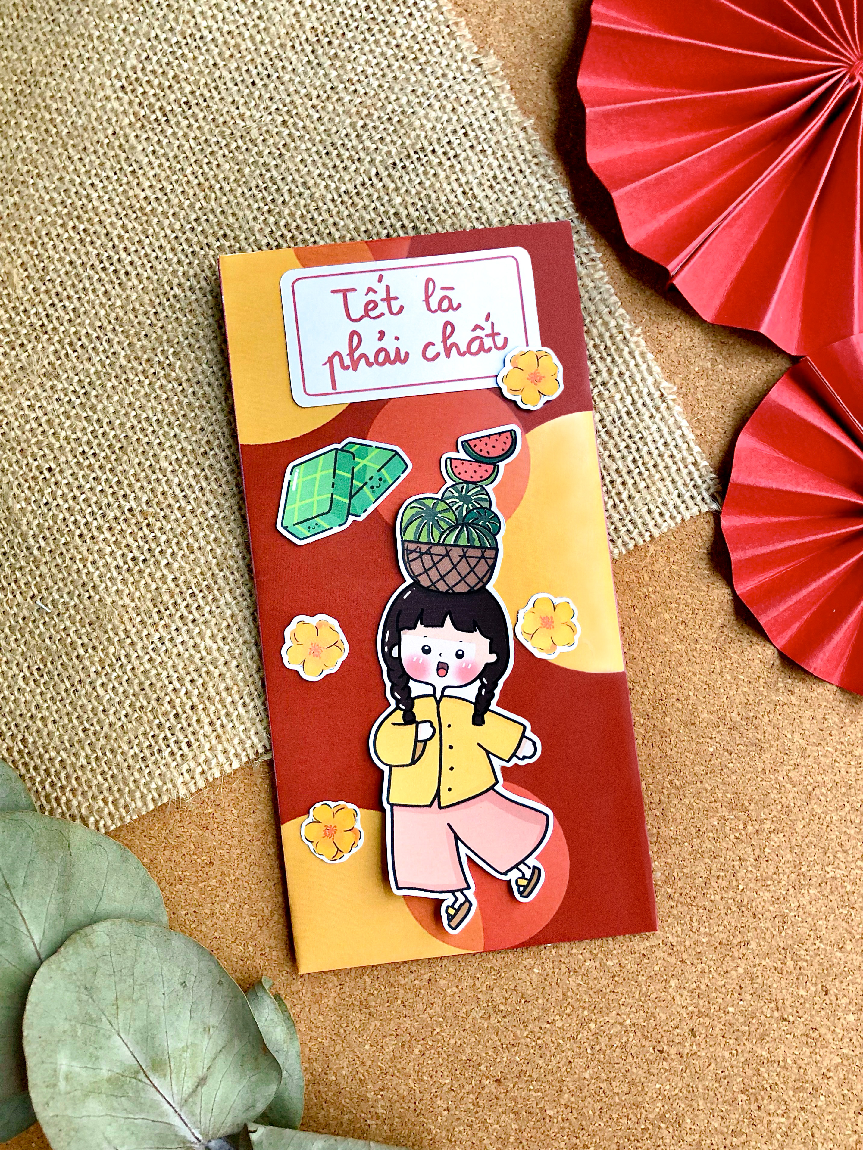 SET 5 BAO LÌ XÌ STICKER 2D DIY