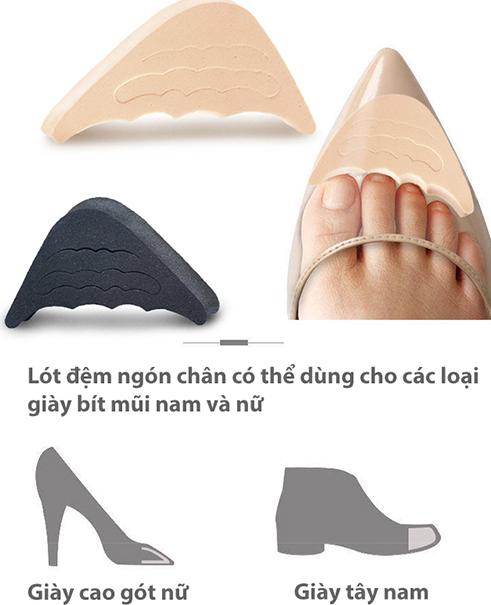 Combo 2 cặp lót giày cao gót bằng cao su non đệm êm ngón chân PK50