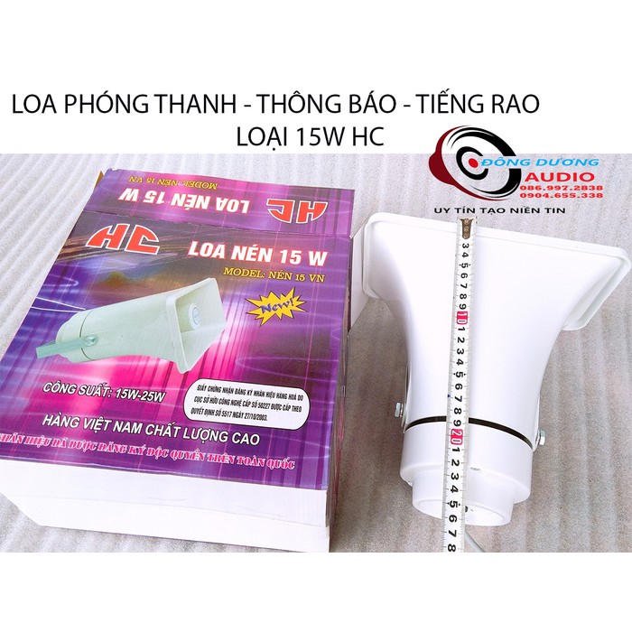 LOA NÉN 15W ÁNH DƯƠNG - PHỄU NHỰA HÌNH CHỮ NHẬT 25X13CM - LOA THÔNG BÁO TIẾNG RAO - GIÁ 1 CÁI