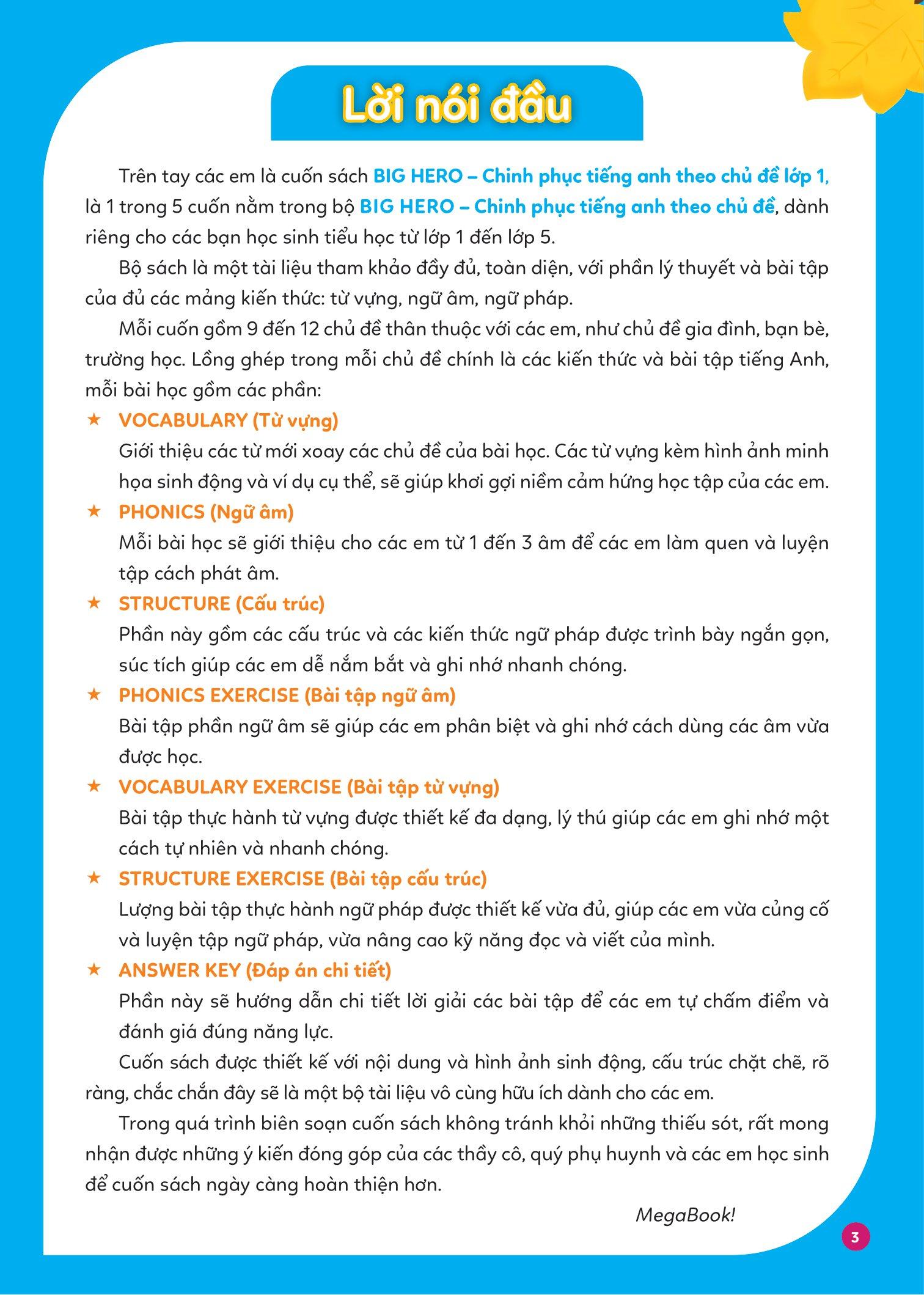 Big Hero - Chinh Phục Tiếng Anh Theo Chủ Đề Lớp 1